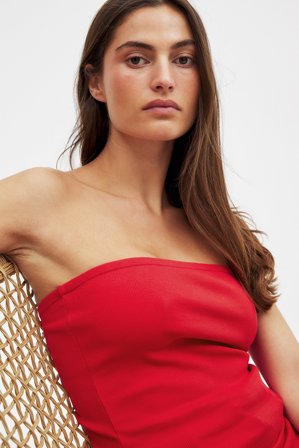 NA-KD Hropped côtelé - - Rouge - L