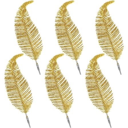 6 stk. Juletræspynt Klip På Fjer Glimmerkugler Ornament Personlig Julekugle Julepynt Nyhed Vare 22cm