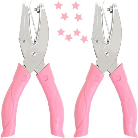 2 kpl 1/4 tuuman tähtimallisia metallista käsikäyttöisiä rei'änlyöntejä pehmeillä kahvoilla