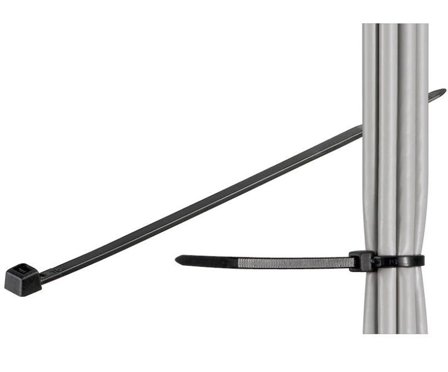 MicroConnect Cable tie 100pcs Black 203mm