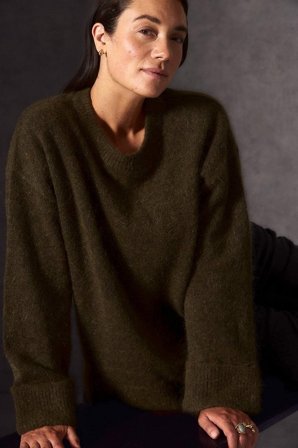 Cellbes of Sweden - Trøje Premium i mohair- og uldblanding i mørkegrøn / meleret til damer i størrelse 38/40