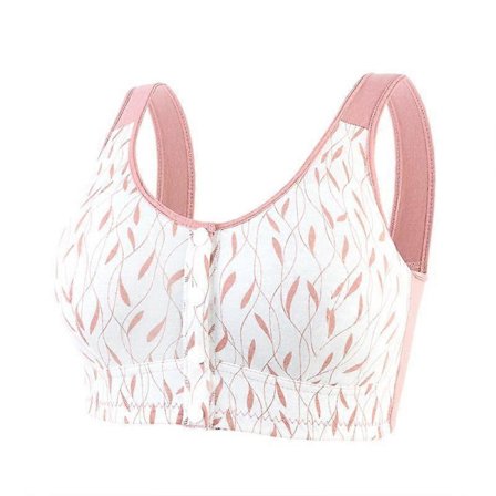 BC Cup Universal BH Tynn Kopp Myk Bomull Frontknapp Middelaldrende og Eldre Undertøy Dame BH Trykk Oversize (rosa, 60/140)