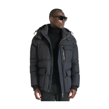 Antony Morato Jas Regular Fit In Techno Fabric With Detachable Hood And Eco P , Zwart , Heren , Maat: L Winterjassen