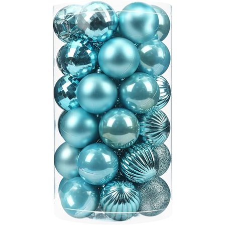 41 stk. store julekugler i shatterproof materiale - ophængsdekorationer til juletræet