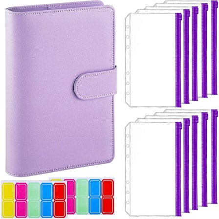 A6 PU Lær Budsjettperm - 6 Ringperm for Budsjettplanleggere (lilla)