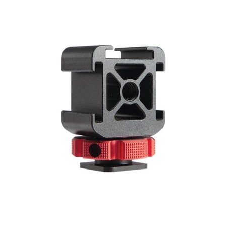 Triple Cold Shoe 1/4'' Screw Adapter Extend Microphone Fill Light Monitor Magic Arm DSLR Kamera Tilbehør