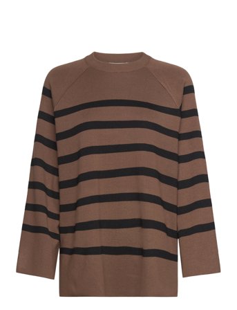 Objester Ls Knit Top Noos Brown Object