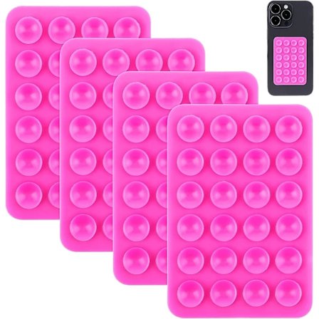 4 stk Silikon Sugekopp Mobilskall Feste, Bakside Mobil Fidget Speilholder for Selfies og Tiktok Videoer Kompatibel med iPhone og Android Skall