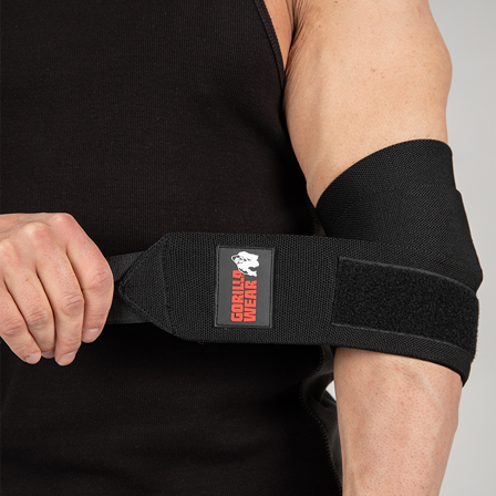 Støtte & beskyttelse Gorilla Wear Gear Elbow Wraps Sort 1,5 m - Bodyman.dk