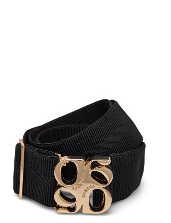Dante6 D6 Motif Logo Tape Belt Gold - Black - ONE SIZE