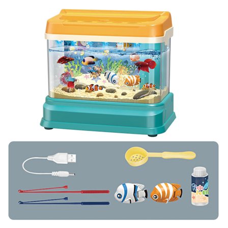 Elektrisk lekefisketank for barn med magnetisk fisk, kunstig akvarium, bursdagsgave