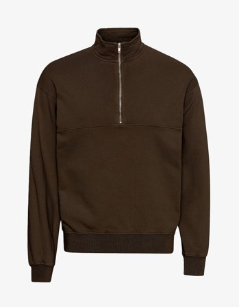 Organic Quarter Zip - Coffee Brown - M