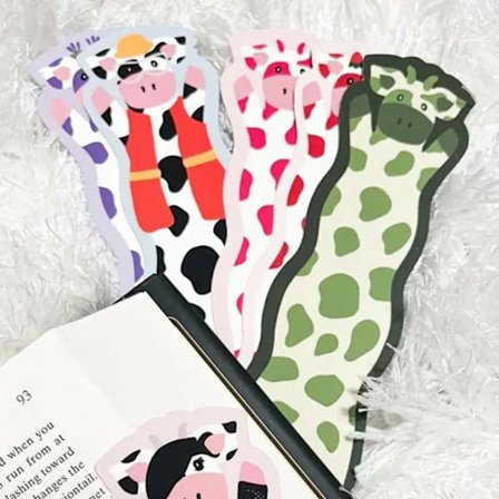 7 stk Wavy Cow Bookmarks Morsomme bokmerker A A