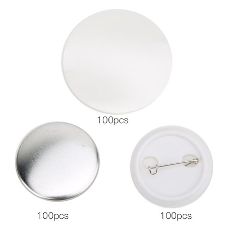 100 set 37mm knappnålsknappdelar Badge Making Supplies DIY hantverksmaterial