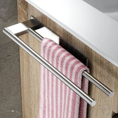 Håndkleholder for bad uten boring, selvklebende dobbel vegg Mo,ZQKLA