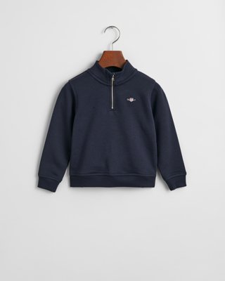 GANT - Kids shield genser med half-zip evening blue