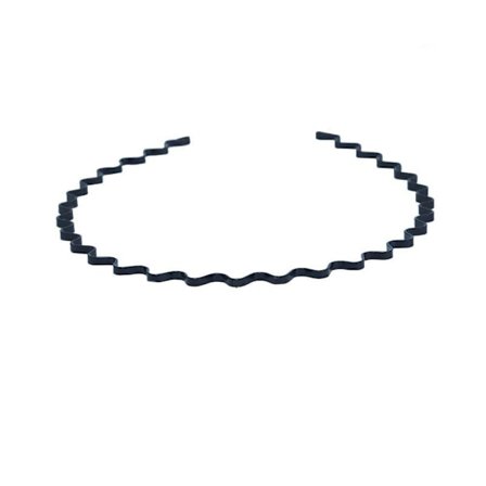 Svart vågigt metall diadem 3 mm. bred