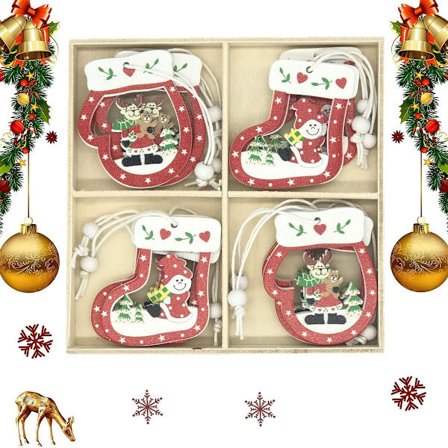 12 stk. juletrepynt i tre, juletrepenn i tre