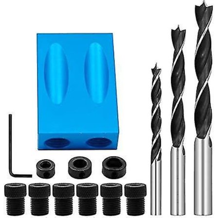 Lommehuls Jig Kit 15 Grader Træbearbejdning Bor Puncher Lokator