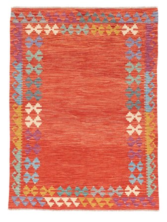 Kilim Afghan Old Style Rug 149X205 Red/Dark Red Wool, Afghanistan