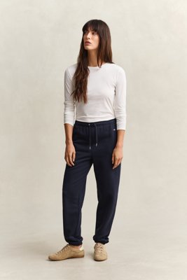 GANT - Joggebukse med shield-logo til dame evening blue