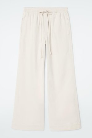 COS Women's Wide Leg Fluid Denim Trousers in White
