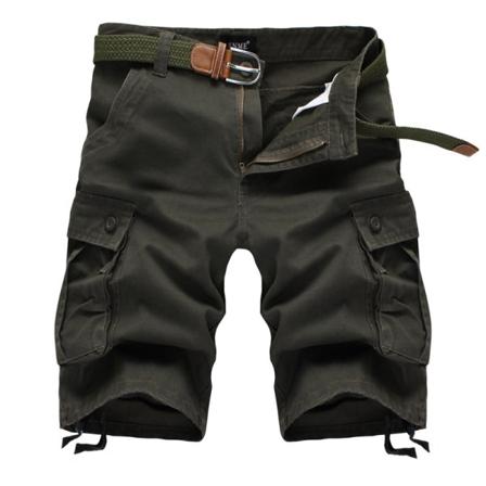 IC Herr Bomuldstwill Cargo Shorts Klassisk Afslappet Pasform Korte Bukser med Flere Lommer Casual Militær Udendørs Løse Shorts