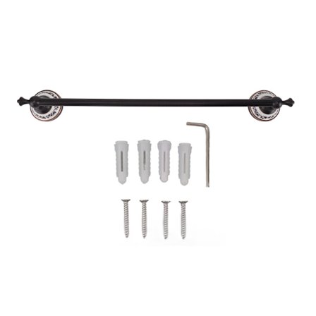 Europeisk Stil Enkel Stång Koppar Handduksstång för Badrum Mörk Brons