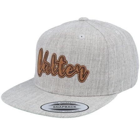 Kiddo Cap - Grå snapback Keps - Kids Valter Engraved Patch Heather Grey Snapback @ Hatstore