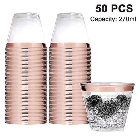 50-pack 9oz Plastcocktailglas Engångsbägare