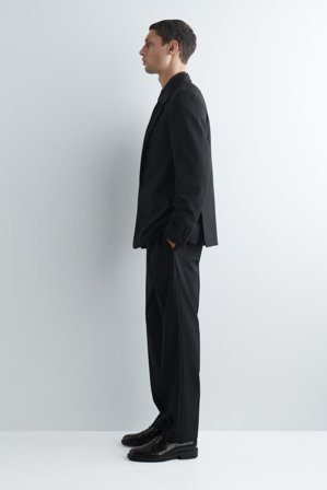 COS Men's Blazer In Lana Con Colletto In Raso in Nero