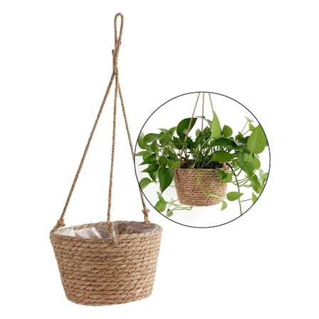 Jute tau hengende plantekasse - plantehenger - egnet for sukkulenter - innendørs og utendørs dekorasjon