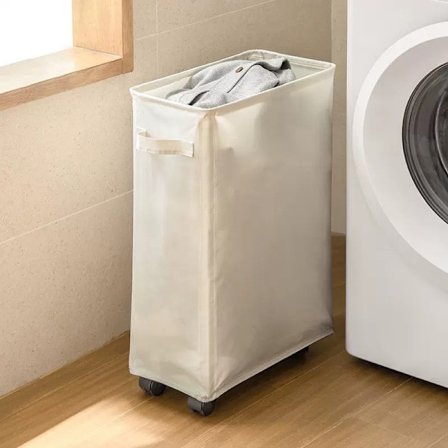 44L Tvättkorg med Hjul Smal Hopfällbar Tvättkorg Smutsig Tvättsäck Smal Tvättkorg med Hjul