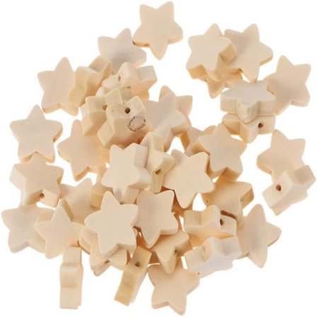 100 stk. Søde femtakkede stjerneperler, stjerneform, ubehandlet