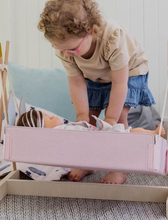 Skrållan Skrållan Dockvagga - Multi/patterned - 58.6X 31X 52CM