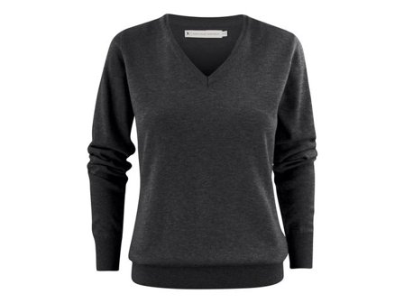 JAMES HARVEST Finstickad tröja v-ring dam mörkgrå L - Lyreco - Yrkeskläder > Tröjor och Sweatshirts > Stickat