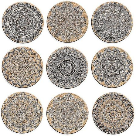 18 stk. Kork Runde Underlagssæt Drikke Absorberende Hjem