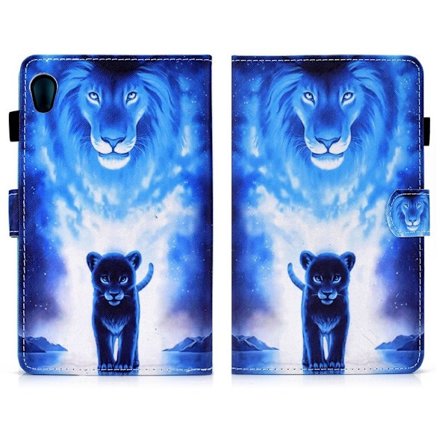 Lenovo Tab M10 HD Gen 2 läderfodral med vackert mönster och tryck - Lejon