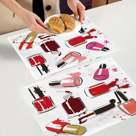 Nail Polish 02 Table Mat Kitchen Tableware Linen Placemat For Table Mats Drink Cup Coaster Kitchen Accessories