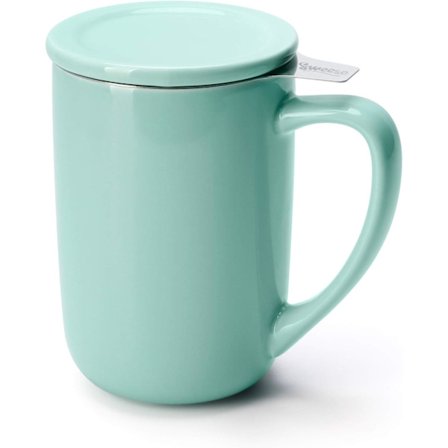 16 OZ Porslin Teekrus med Infuser og Lopp, Løsblad Te Kopp, Gaver til Te