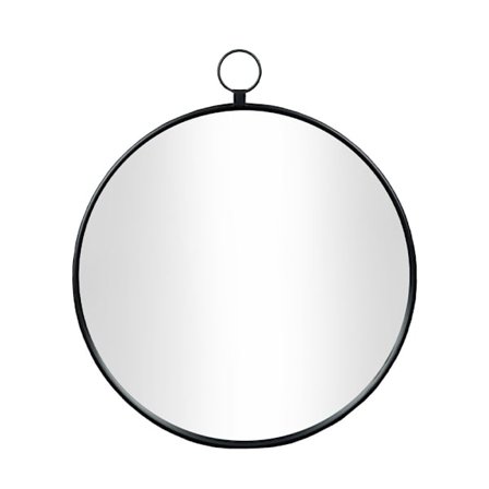 Spejl med sort metalramme, 59x59cm, moderne design