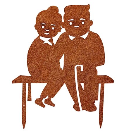 Farm rost trädgård metall trädgårdsstake, ädel rost prydnad metall konst metall silhuett trädgårdsskyltar bondgård trädgårdsdekoration, mormor & 