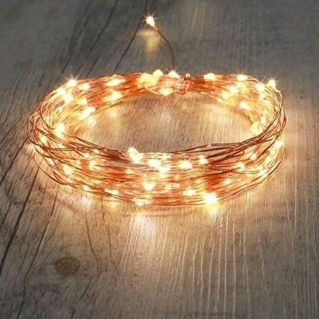 Micro LED Ljusslinga - SKYLANTERN - 10M - Varmvit - Batteri - Strömbrytare