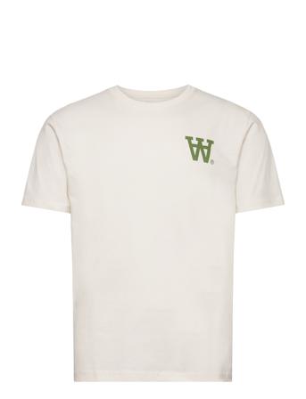 Ace Aa Logo T-Shirt T-shirts Short-sleeved Creme Double A By Wood Wood*Betinget Tilbud