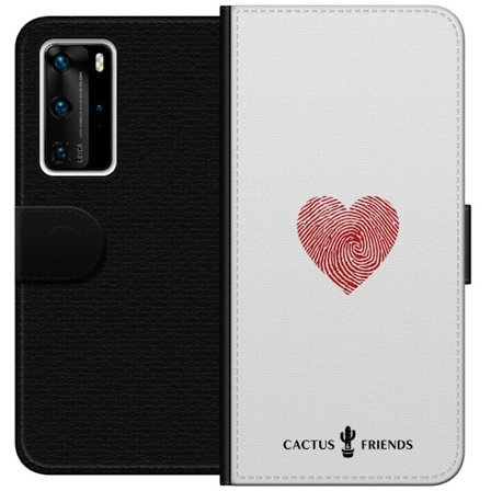 Yhteensopiva Lompakkokotelo Huawei Huawei P40 Pro Cactus and Friends - Fingerprint Love