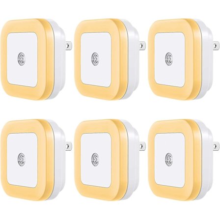 Yövalo pistorasiaan [6 kpl] Älykäs hämärästä aamunkoittoon -anturi, automaattiset yövalot, lämmin valkoinen