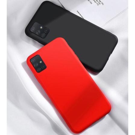Samsung A71 Silikon Mikrofiber Skal Svart