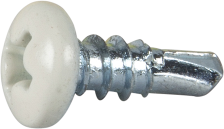 ESSVE 62300 Borskrue Ø 3,5 x 9,5 mm, rund, hvit, 1000-pakning, Innfesting