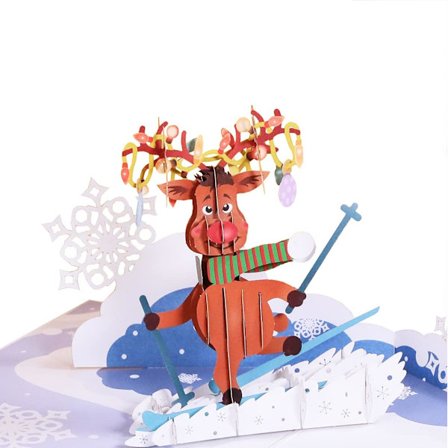 3D Pop Up Julkort, Tomte Gnome, Handgjort Popup Gratulationskort