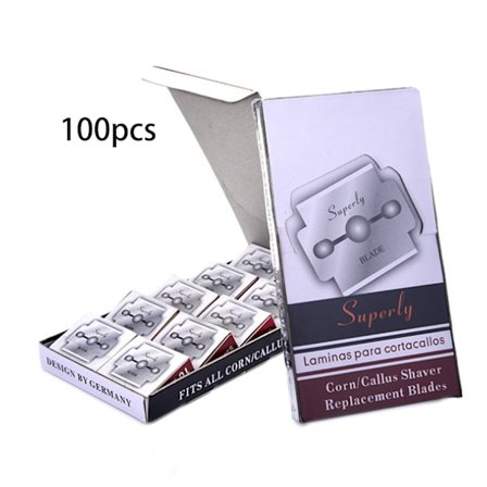 1 eske/100 stk. erstatningsblader for hard hud og liktornhøvel, pedikyr, fotpleieverktøy